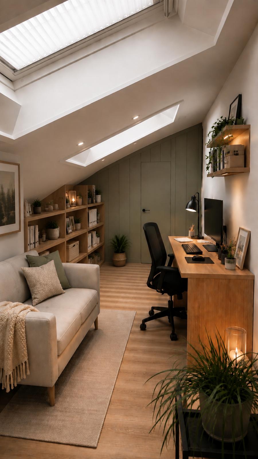 Combles aménagés en bureau, réalisation JLM Rénovation