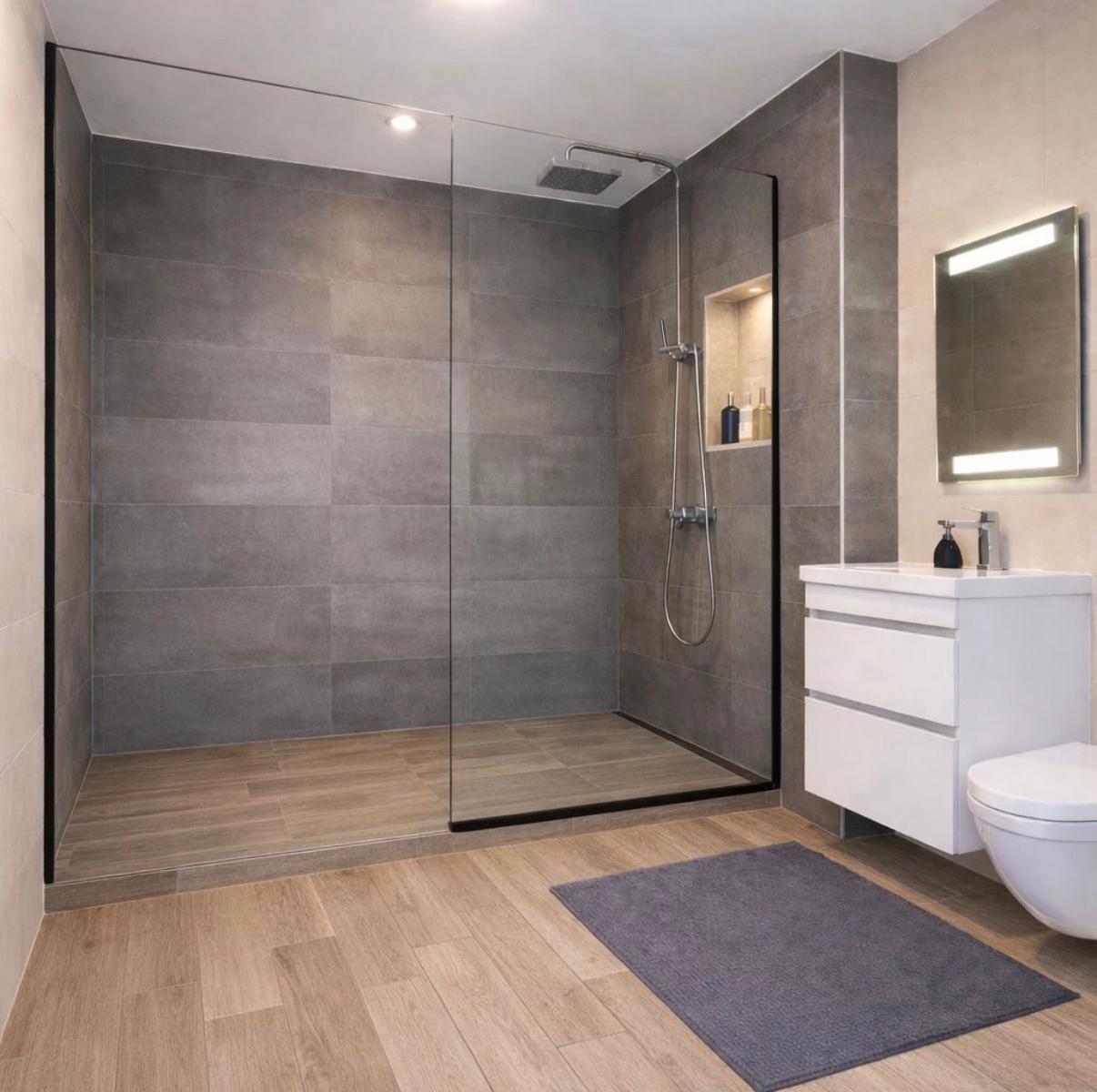 Douche à l'italienne, réalisation JLM Rénovation